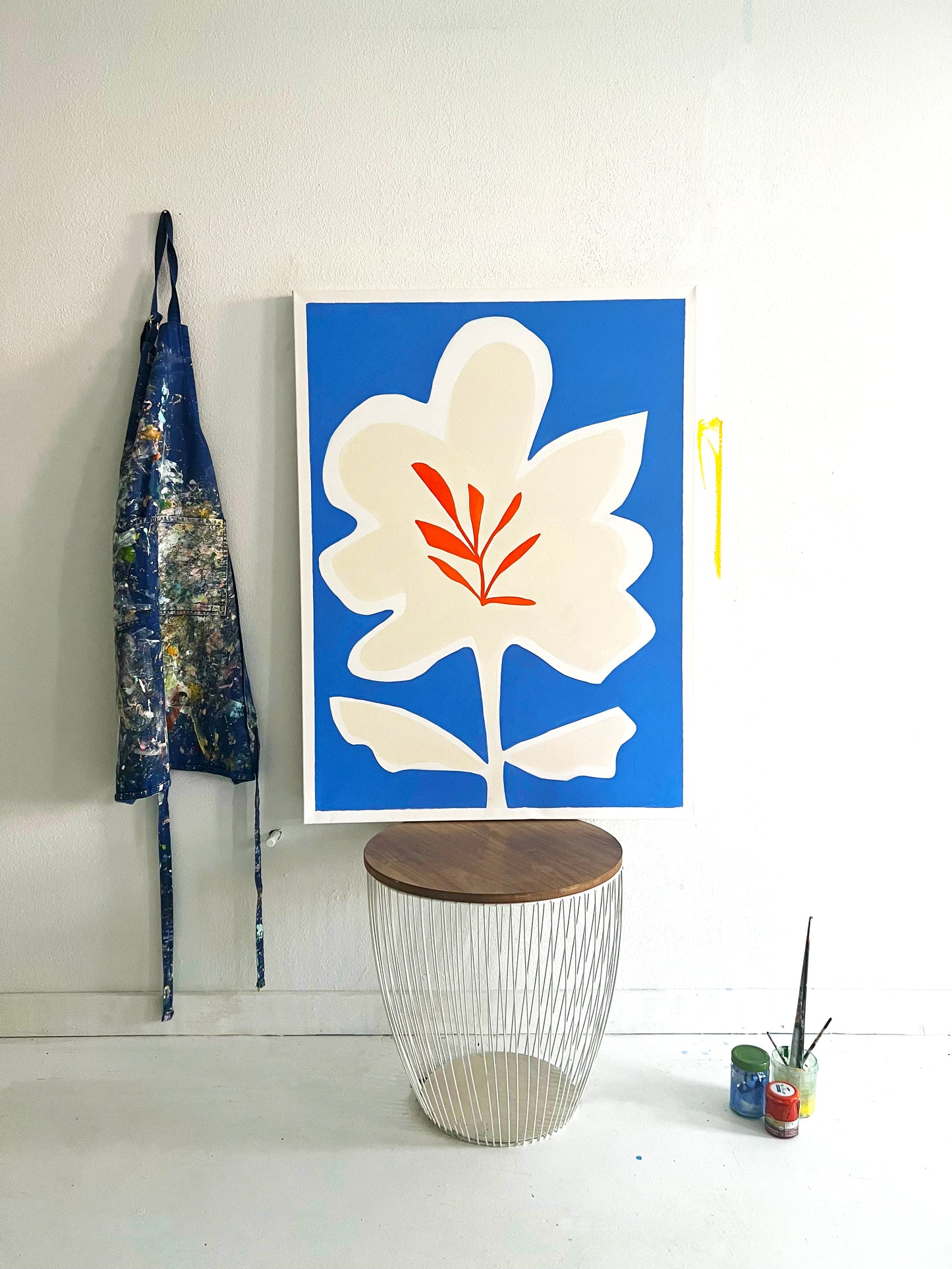 Wild Flower in Blue & Cream, Large