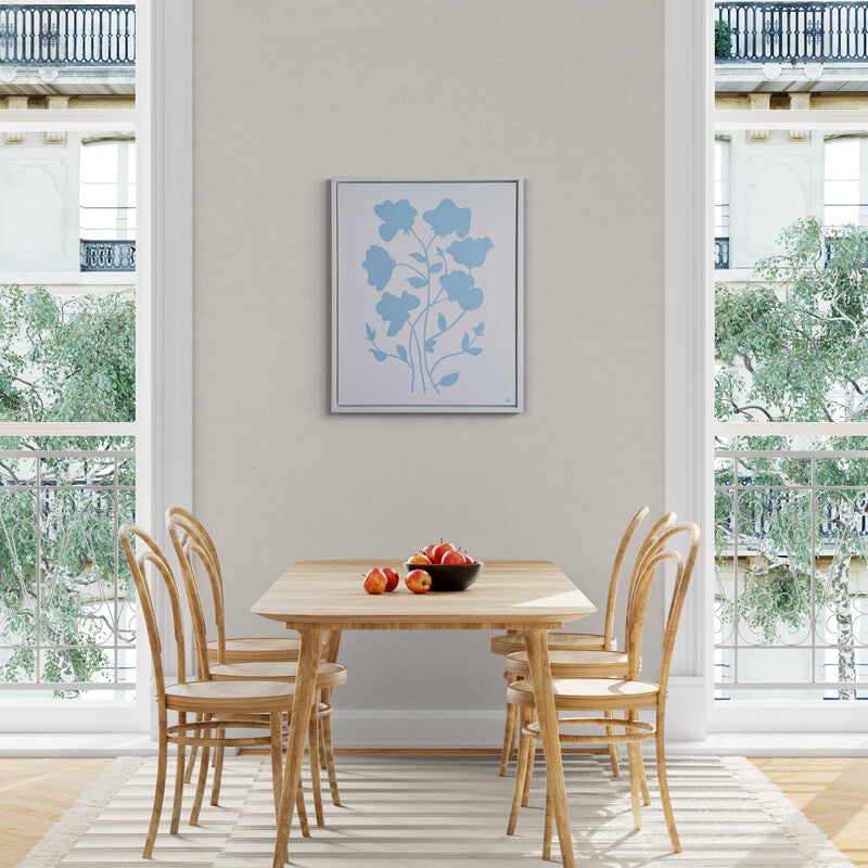 Floral Silhouette in Ocean Blue