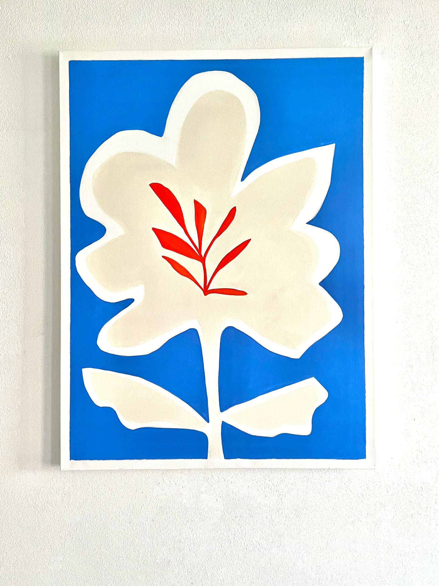 Wild Flower in Blue & Cream, Large