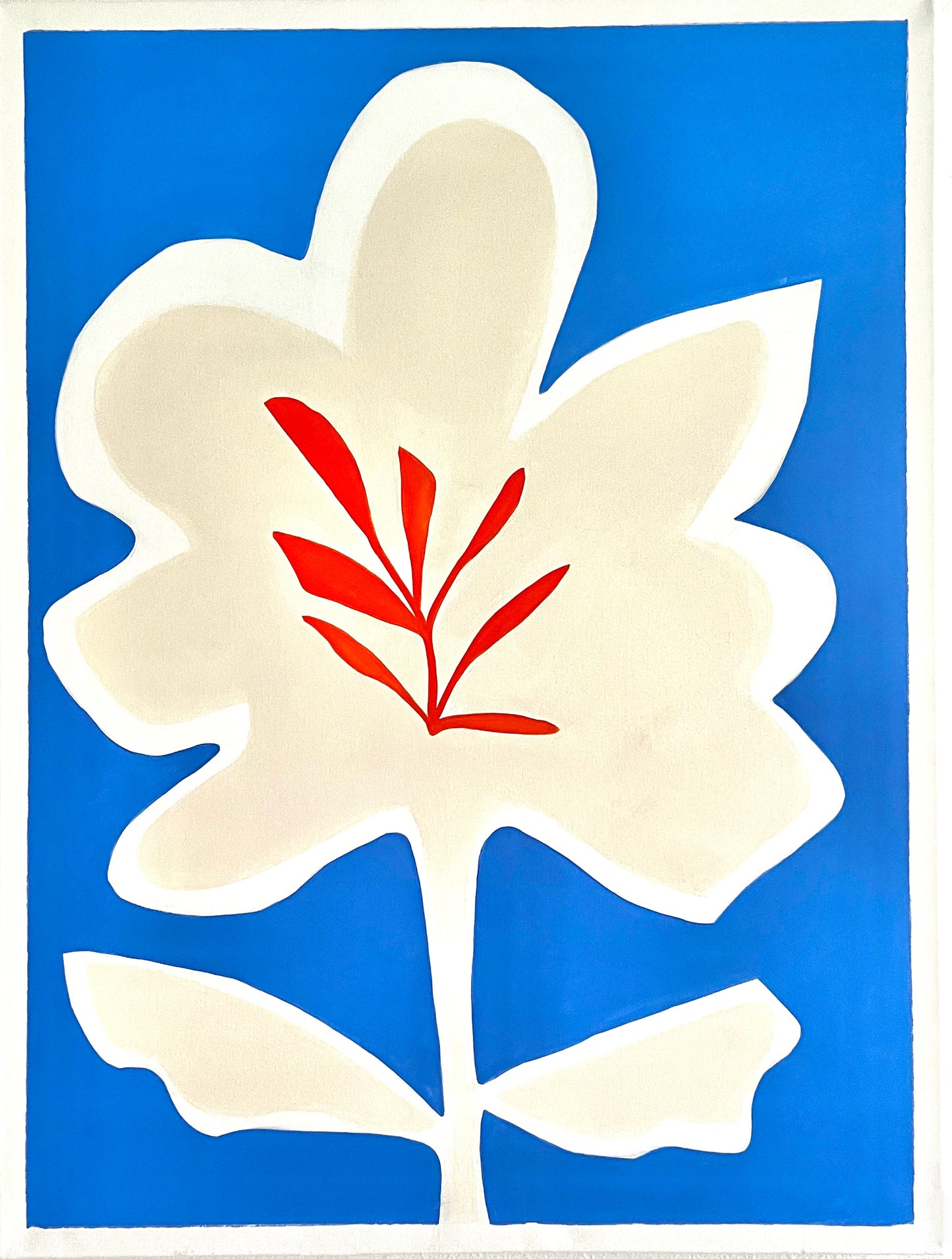 Wild Flower in Blue & Cream, Large