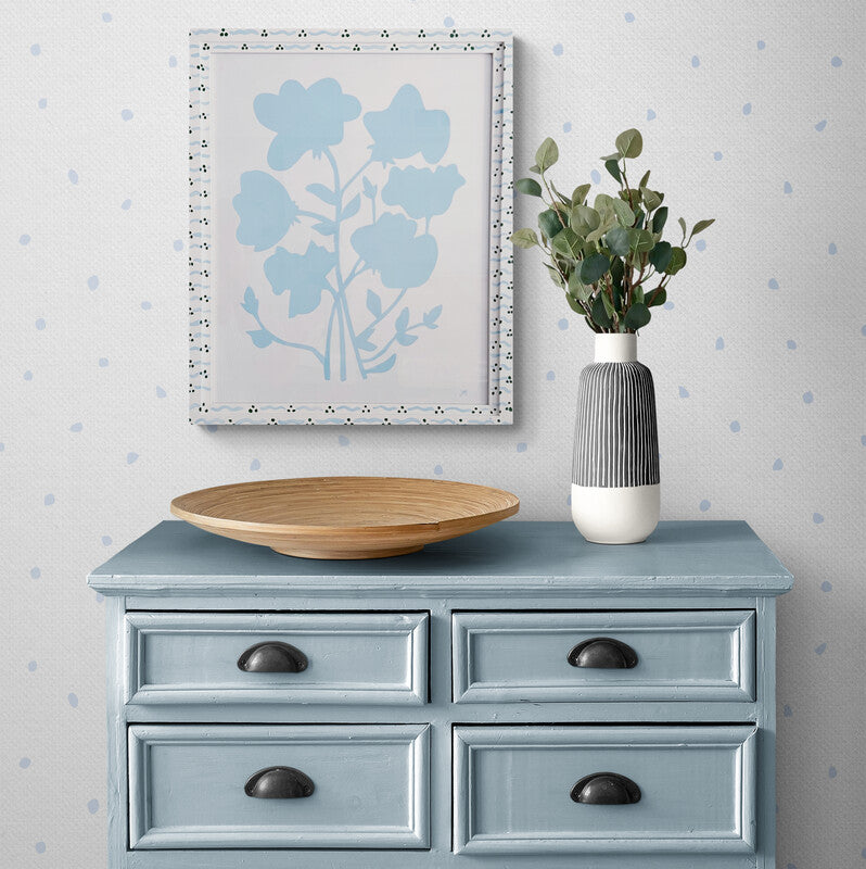 Embellished Floral Silhouette in Ocean Blue