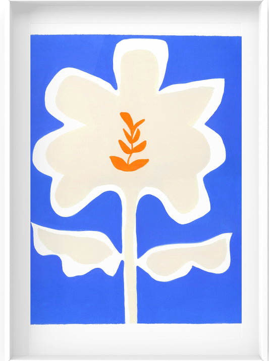 Blue Wild Flower Print